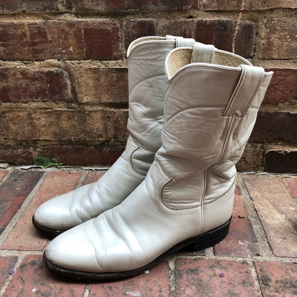 Women’s Pearl White Justin Roper Cowboy Boots